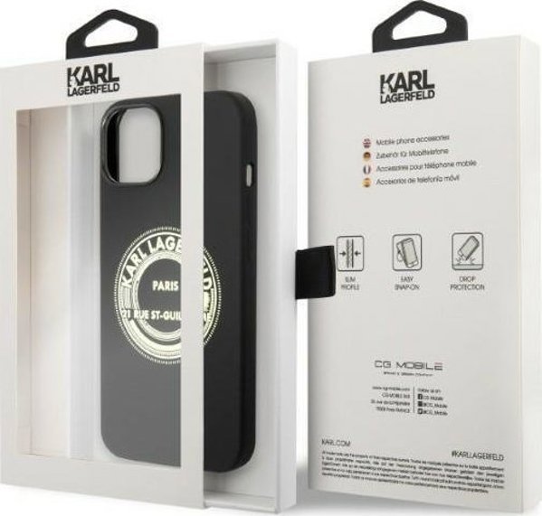 Karl Lagerfeld Karl Lagerfeld KLHCP14MSRSGRCK iPhone 14 Plus 6,7" hardcase czarny/black Silicone RSG NoSize