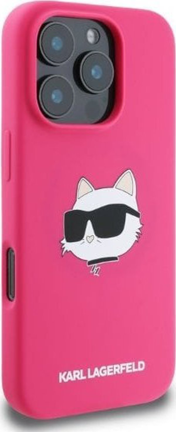 Karl Lagerfeld Karl Lagerfeld KLHMP16XSCHPPLF iPhone 16 Pro Max 6.9" fuksja/fuschia hardcase Silicone Choupette Head Print MagSafe