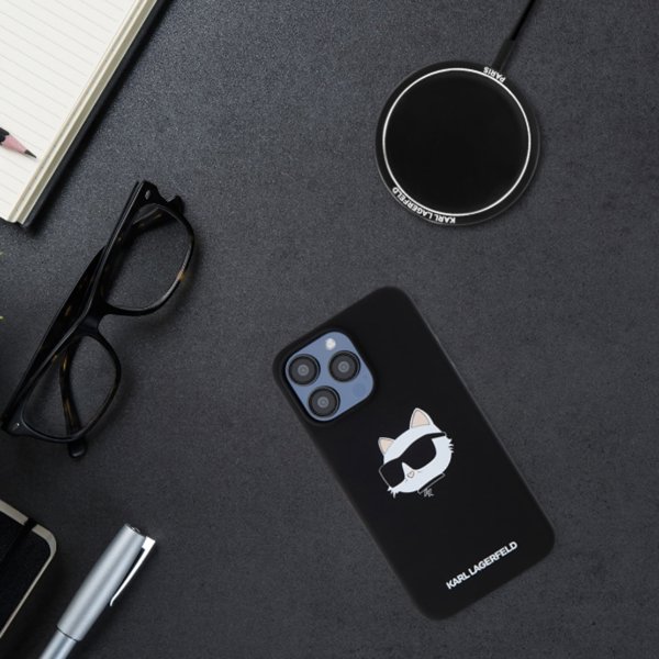 Karl Lagerfeld Karl Lagerfeld KLHMP16XSCHPPLF iPhone 16 Pro Max 6.9" fuksja/fuschia hardcase Silicone Choupette Head Print MagSafe