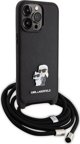 Karl Lagerfeld Karl Lagerfeld KLHCP15XSAKCPSK iPhone 15 Pro Max 6.7" σκληρή θήκη μαύρη Crossbody Saffiano Metal Pin Karl & Choupette