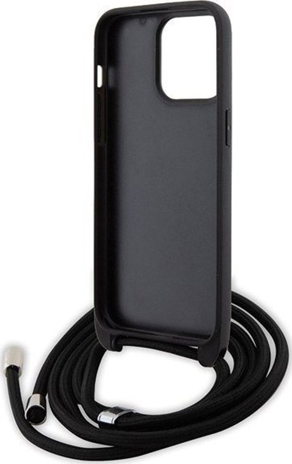 Karl Lagerfeld Karl Lagerfeld KLHCP15XSAKCPSK iPhone 15 Pro Max 6.7" σκληρή θήκη μαύρη Crossbody Saffiano Metal Pin Karl & Choupette