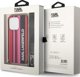 Σκληρή θήκη Karl Lagerfeld KLHCP14XSTSTP Apple iPhone 14 Pro Max ροζ με λωρίδες χρώματος και λουράκι
