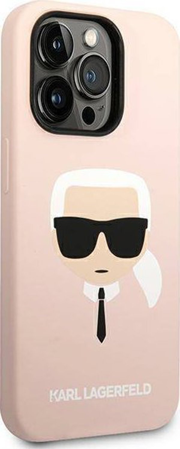 Σκληρή θήκη Karl Lagerfeld Etui Karl Lagerfeld KLHCP14LSLKHLP Apple iPhone 14 Pro ροζ/ροζ Σιλικόνη Karl's Head