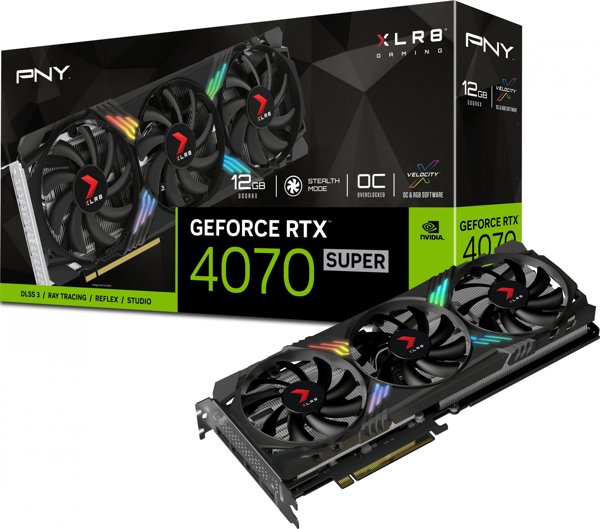 Κάρτα γραφικών PNY GeForce RTX 4070 SUPER XLR8 Gaming Verto Epic-X RGB OC 12GB GDDR6X (VCG4070S12TFXXPB1-O)