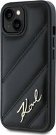 Σκληρή θήκη Karl Lagerfeld Karl Lagerfeld KLHCP13MPQDSMGK iPhone 13 6.1" μαύρη Diagonal Quilted Script