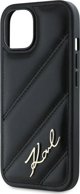 Σκληρή θήκη Karl Lagerfeld Karl Lagerfeld KLHCP13MPQDSMGK iPhone 13 6.1" μαύρη Diagonal Quilted Script