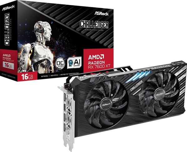 Κάρτα γραφικών ASRock Radeon RX 7600 XT Challenger OC 16GB GDDR6 (RX7600XT CL 16GO)
