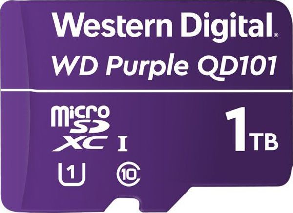 WD Purple MicroSDXC Κάρτα Μνήμης 1TB, Class 10 UHS-I/U1, για Κάμερες Παρακολούθησης 4K (WDD100T1P0C)