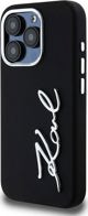 Σκληρή θήκη Karl Lagerfeld Karl Lagerfeld KLHCP15LSCMSMVK iPhone 15 Pro 6.1" μαύρη σιλικόνη με μεταλλικό λογότυπο Script
