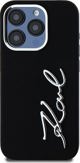 Σκληρή θήκη Karl Lagerfeld Karl Lagerfeld KLHCP15LSCMSMVK iPhone 15 Pro 6.1" μαύρη σιλικόνη με μεταλλικό λογότυπο Script