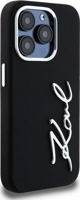 Σκληρή θήκη Karl Lagerfeld Karl Lagerfeld KLHCP15LSCMSMVK iPhone 15 Pro 6.1" μαύρη σιλικόνη με μεταλλικό λογότυπο Script
