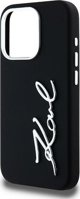 Σκληρή θήκη Karl Lagerfeld Karl Lagerfeld KLHCP15LSCMSMVK iPhone 15 Pro 6.1" μαύρη σιλικόνη με μεταλλικό λογότυπο Script