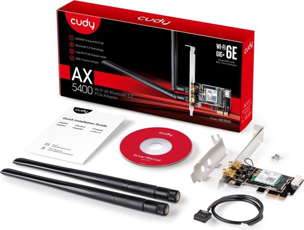 Κάρτα δικτύου Cudy WE3000 WiFi AX5400 PCI-E