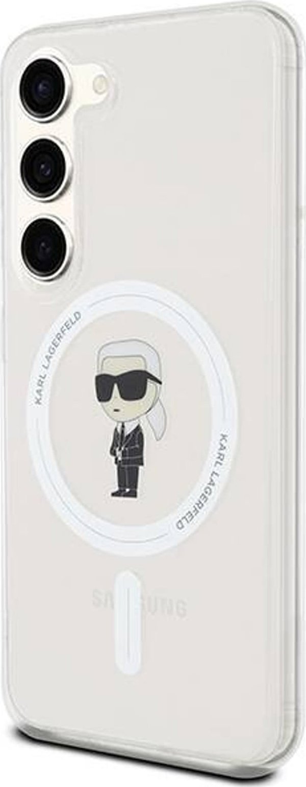 Κarl Lagerfeld Θήκη Karl Lagerfeld KLHMS23SHFCKNOT Samsung Galaxy S23 σκληρή θήκη IML Ikonik MagSafe διάφανη