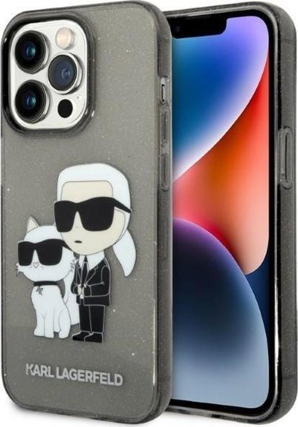 Θήκη Karl Lagerfeld Karl Lagerfeld Θήκη KLHCP14XHNKCTGK Apple iPhone 14 Pro Max μαύρη/μαύρη σκληρή θήκη IML GLIT NFT Karl&Choupette