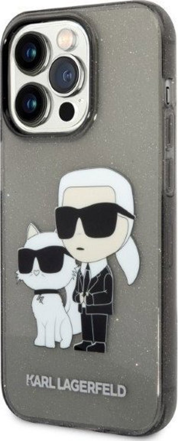 Θήκη Karl Lagerfeld Karl Lagerfeld Θήκη KLHCP14XHNKCTGK Apple iPhone 14 Pro Max μαύρη/μαύρη σκληρή θήκη IML GLIT NFT Karl&Choupette