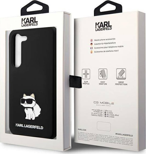 Σκληρή θήκη Karl Lagerfeld KLHCS24MSNCHBCK Samsung Galaxy S24+ Plus σιλικόνης Choupette μαύρο