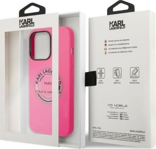 Σκληρή θήκη Karl Lagerfeld Karl Lagerfeld KLHCP14LSRSGRCF iPhone 14 Pro 6,1" ροζ/ροζ Σιλικόνη RSG NoSize