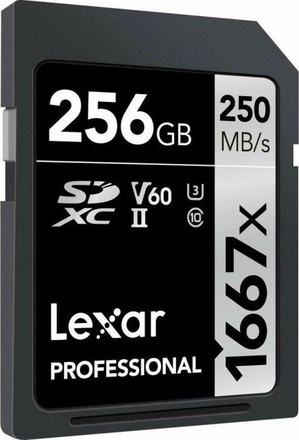 Κάρτα Μνήμης Lexar Professional 1667x SDXC 256GB, UHS-II/U3 V60, Ταχύτητα Ανάγνωσης έως 250MB/s (LSD256CB1667)