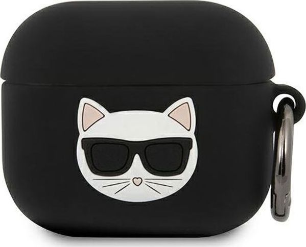 Θήκη προστασίας Karl Lagerfeld KLACA3SILCHBK Silicone Choupette για AirPods 3 μαύρη