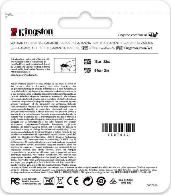Κάρτα Kingston Canvas Go! Plus MicroSDXC 512 GB Class 10 UHS-I/U3 A2 V30 (SDCG3/512GB)