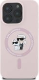 Karl Lagerfeld Karl Lagerfeld KLHMP16XSCMKCRHP iPhone 16 Pro Max rozowy/pink HC MagSafe Silicone KC Heads Ring standard