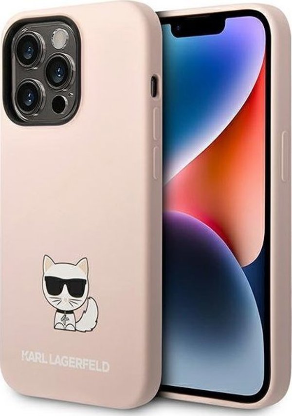Σκληρή θήκη Karl Lagerfeld KLHCP14XSLCTPI Apple iPhone 14 Pro Max σε ανοιχτό ροζ χρώμα Σιλικόνη Choupette Body