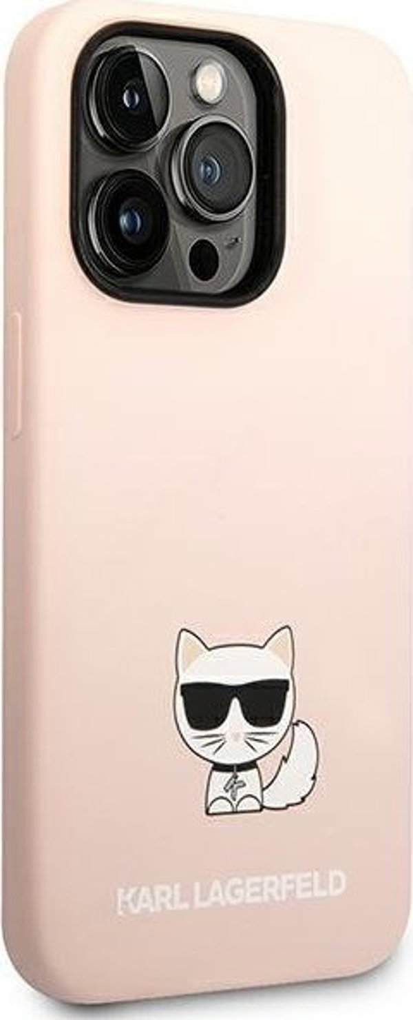 Σκληρή θήκη Karl Lagerfeld KLHCP14XSLCTPI Apple iPhone 14 Pro Max σε ανοιχτό ροζ χρώμα Σιλικόνη Choupette Body