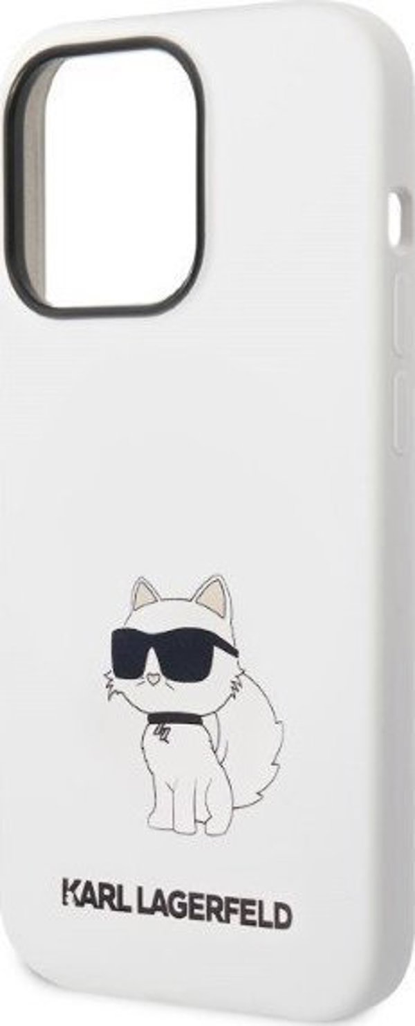 Σκληρή θήκη Karl Lagerfeld KLHCP14LSNCHBCH Apple iPhone 14 Pro λευκή Σιλικόνη Choupette