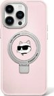 Σκληρή θήκη Karl Lagerfeld KLHMP15LHMRSCHP iPhone 15 Pro 6.1" ροζ με βάση δαχτυλιδιού Choupette Head MagSafe