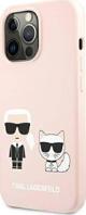 Case IPHONE 13 PRO MAX Karl Lagerfeld Hardcase Silicone Karl & Choupette Magsafe (KLHMP13XSSKCI) light pink