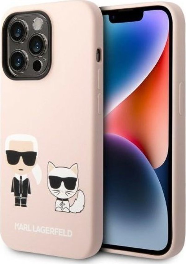 Σκληρή θήκη Karl Lagerfeld KLHMP14LSSKCI iPhone 14 Pro 6,1" ιασνορόζοφνγ/λίγκχτ πίνκ Σιλικόνη Karl & Choupette Magsafe NoSize