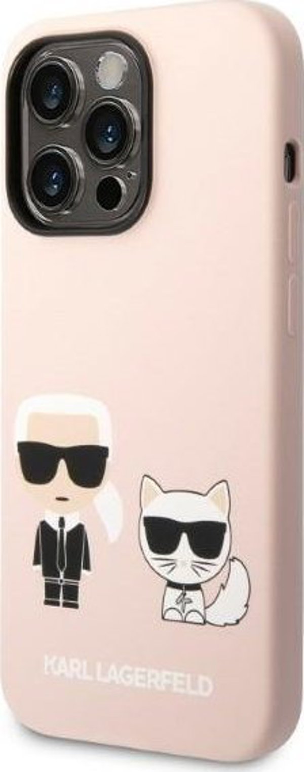 Σκληρή θήκη Karl Lagerfeld KLHMP14LSSKCI iPhone 14 Pro 6,1" ιασνορόζοφνγ/λίγκχτ πίνκ Σιλικόνη Karl & Choupette Magsafe NoSize