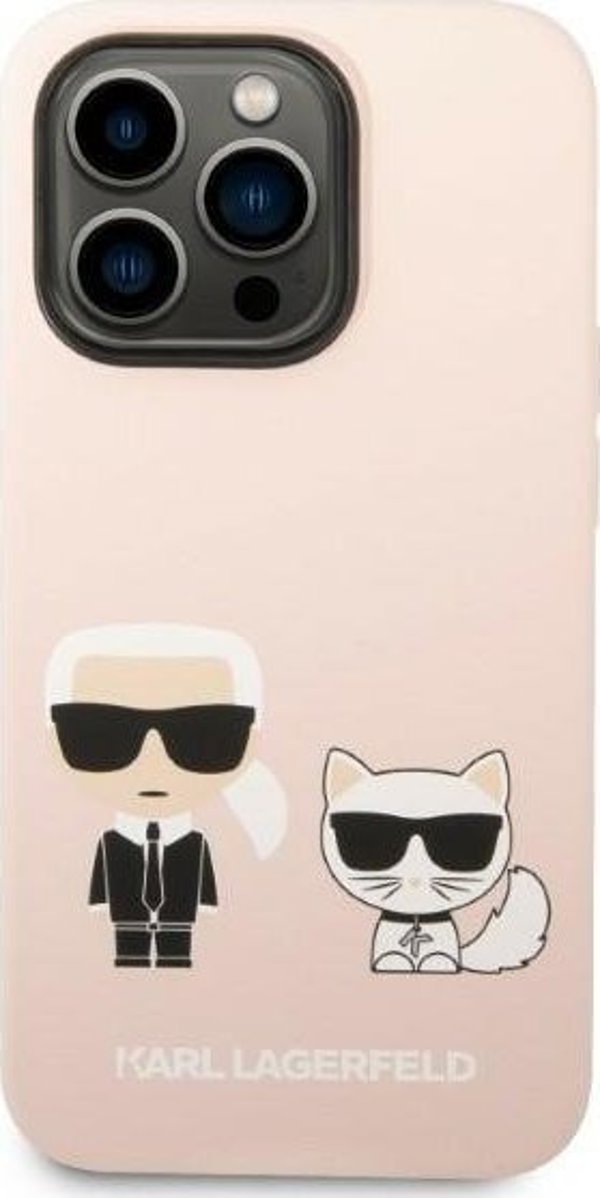 Σκληρή θήκη Karl Lagerfeld KLHMP14LSSKCI iPhone 14 Pro 6,1" ιασνορόζοφνγ/λίγκχτ πίνκ Σιλικόνη Karl & Choupette Magsafe NoSize