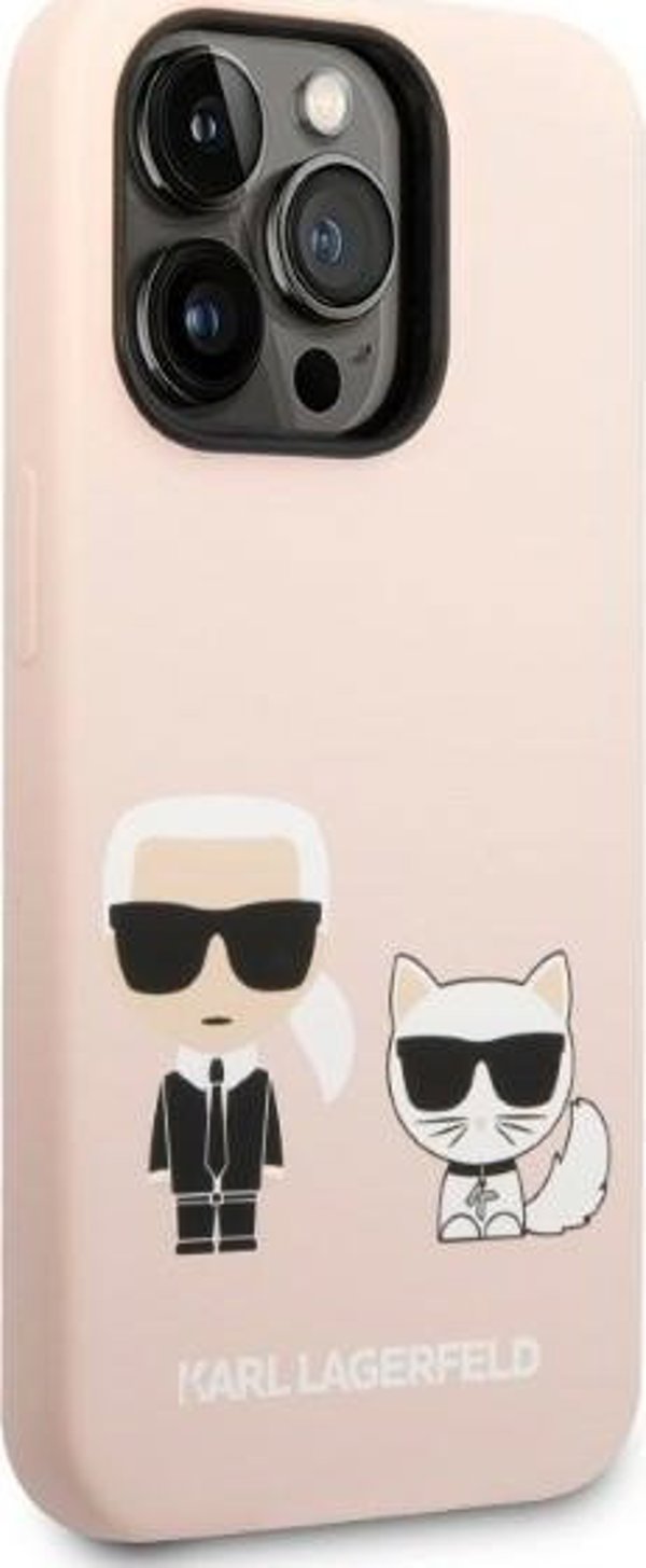 Σκληρή θήκη Karl Lagerfeld KLHMP14LSSKCI iPhone 14 Pro 6,1" ιασνορόζοφνγ/λίγκχτ πίνκ Σιλικόνη Karl & Choupette Magsafe NoSize