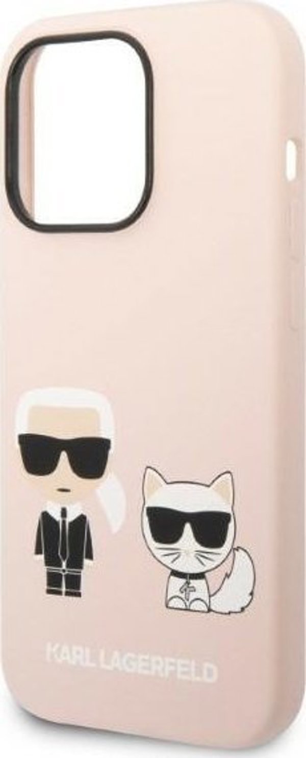 Σκληρή θήκη Karl Lagerfeld KLHMP14LSSKCI iPhone 14 Pro 6,1" ιασνορόζοφνγ/λίγκχτ πίνκ Σιλικόνη Karl & Choupette Magsafe NoSize