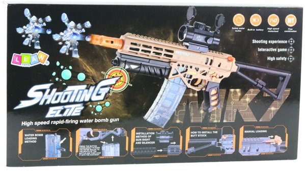 KARABIN ELEKTRYCZNY MK7 NA KULKI WODNE 2 MAGAZYNKI OKULARY CELOWNIK AKUMULATOR