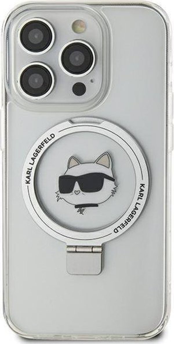 Karl Lagerfeld Karl Lagerfeld KLHMP15XHMRSCHH iPhone 15 Pro Max 6.7" λευκή/white σκληρή θήκη Ring Stand Choupette Head MagSafe