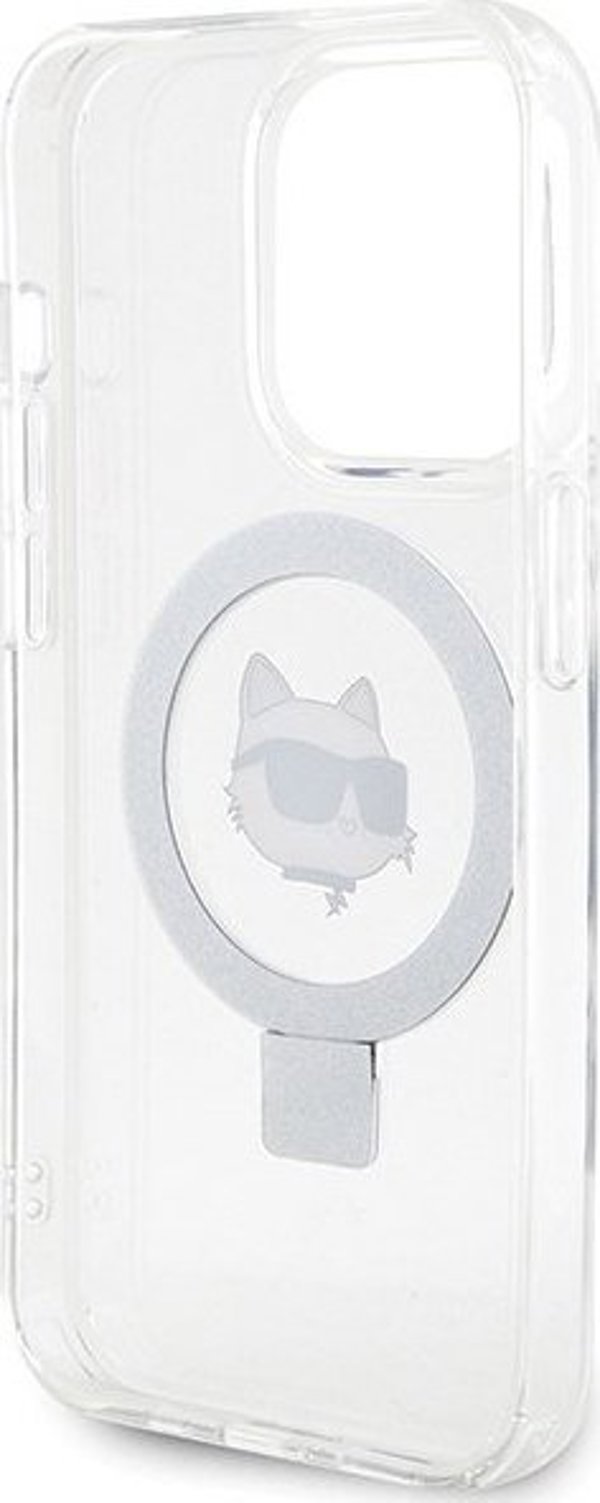 Karl Lagerfeld Karl Lagerfeld KLHMP15XHMRSCHH iPhone 15 Pro Max 6.7" λευκή/white σκληρή θήκη Ring Stand Choupette Head MagSafe