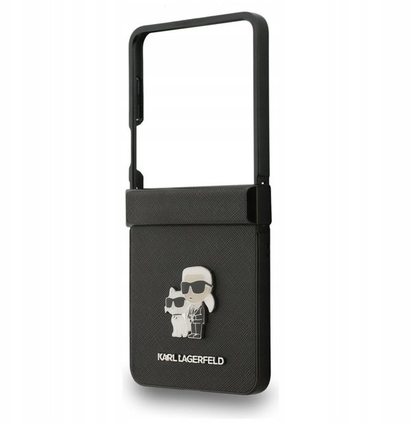 Karl Lagerfeld Saffiano Karl&Choupette Pin Case for Samsung Galaxy Z Flip7 Black
