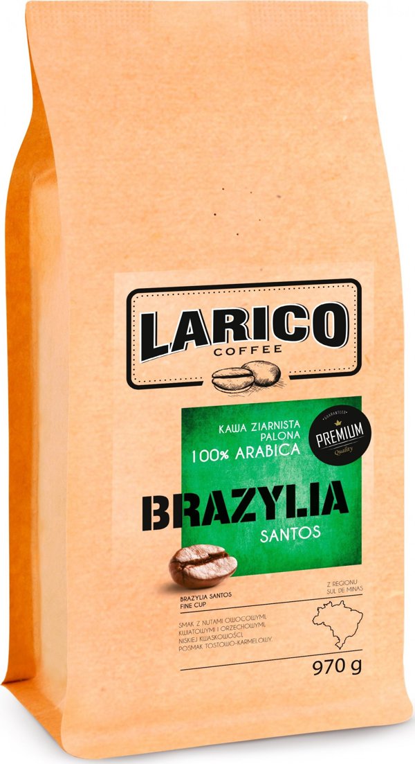 Larico Καφές σε Κόκκους Brazil Santos 100% Arabica, 970g