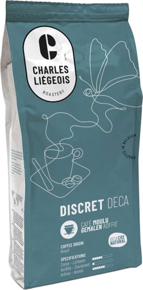 Καφές φίλτρου χωρίς καφεΐνη Charles Liegeois Discret Deca, 250 g