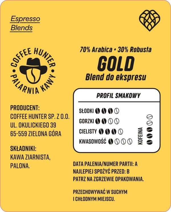 Kawa ziarnista Coffee Hunter Gold Blend 1 kg