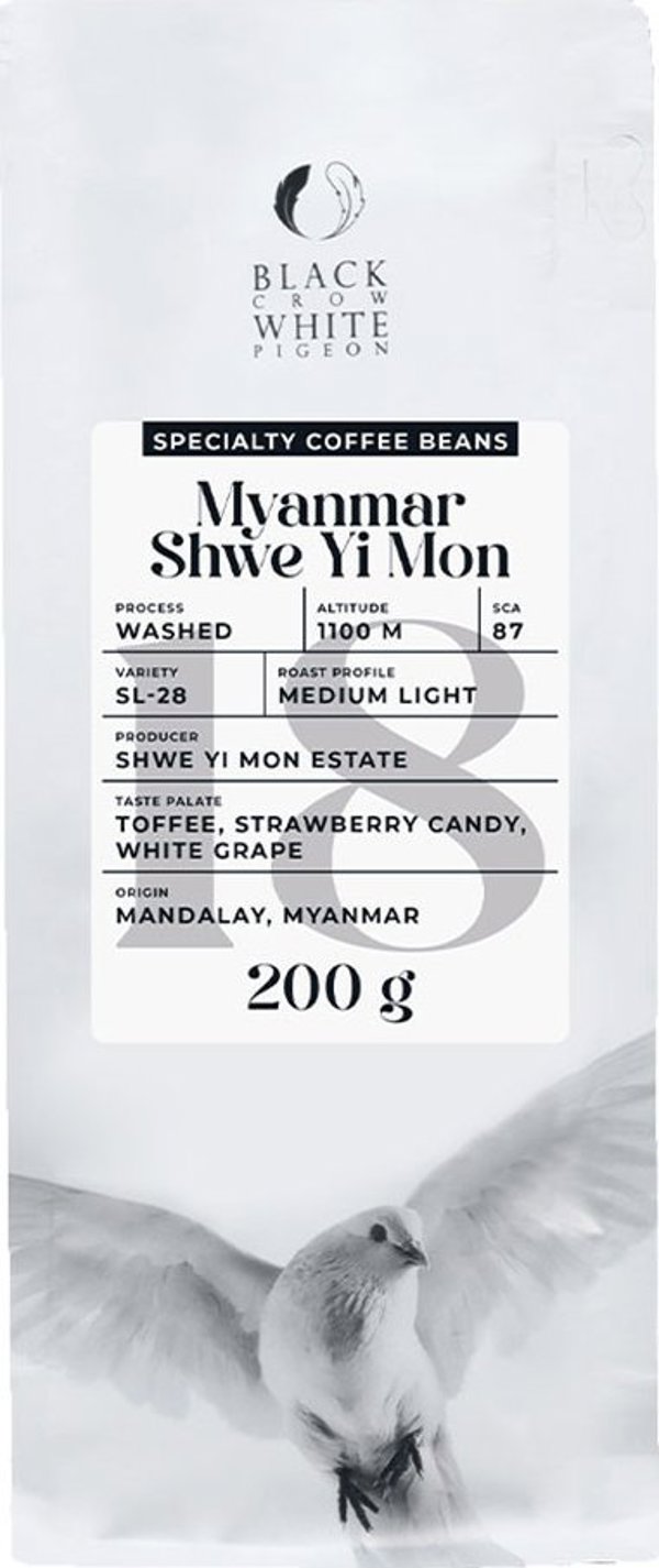 Καφές σε κόκκους Black Crow White Pigeon Myanmar Shwe Yi Mon 200 g