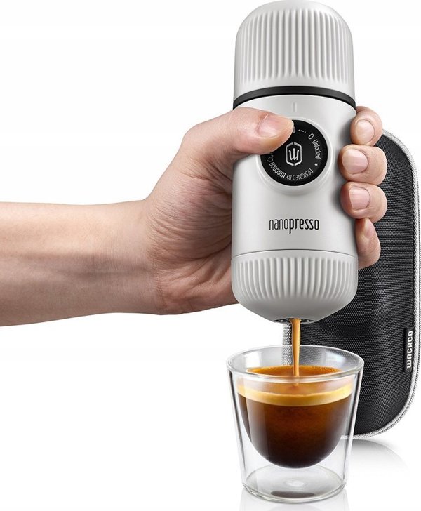 Μηχανή καφέ χειροκίνητη Wacaco με θήκη WACACO NANOPRESSO CHILL WHITE