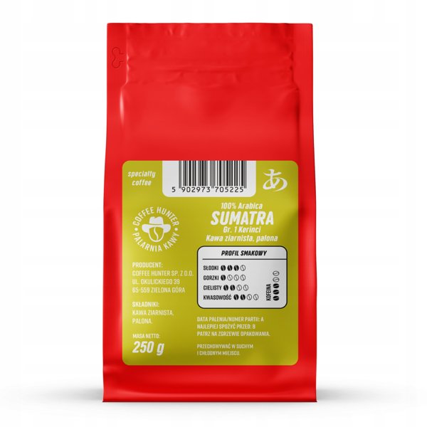 Kawa ziarnista COFFEE HUNTER Sumatra Kerinci Natural 250g