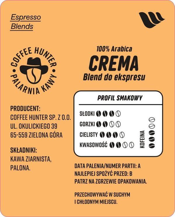 Kawa ziarnista Coffee Hunter Crema Blend 1 kg