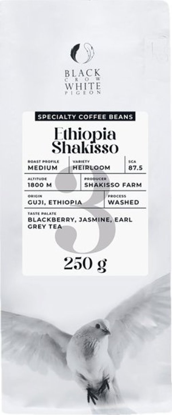 Καφές σε κόκκους Black Crow White Pigeon Ethiopia Shakisso 250 g