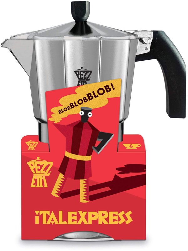 Αλουμινένια καφετιέρα Pezzetti Italexpress 14 φλιτζάνια  ιταλικό στυλ ασημί
