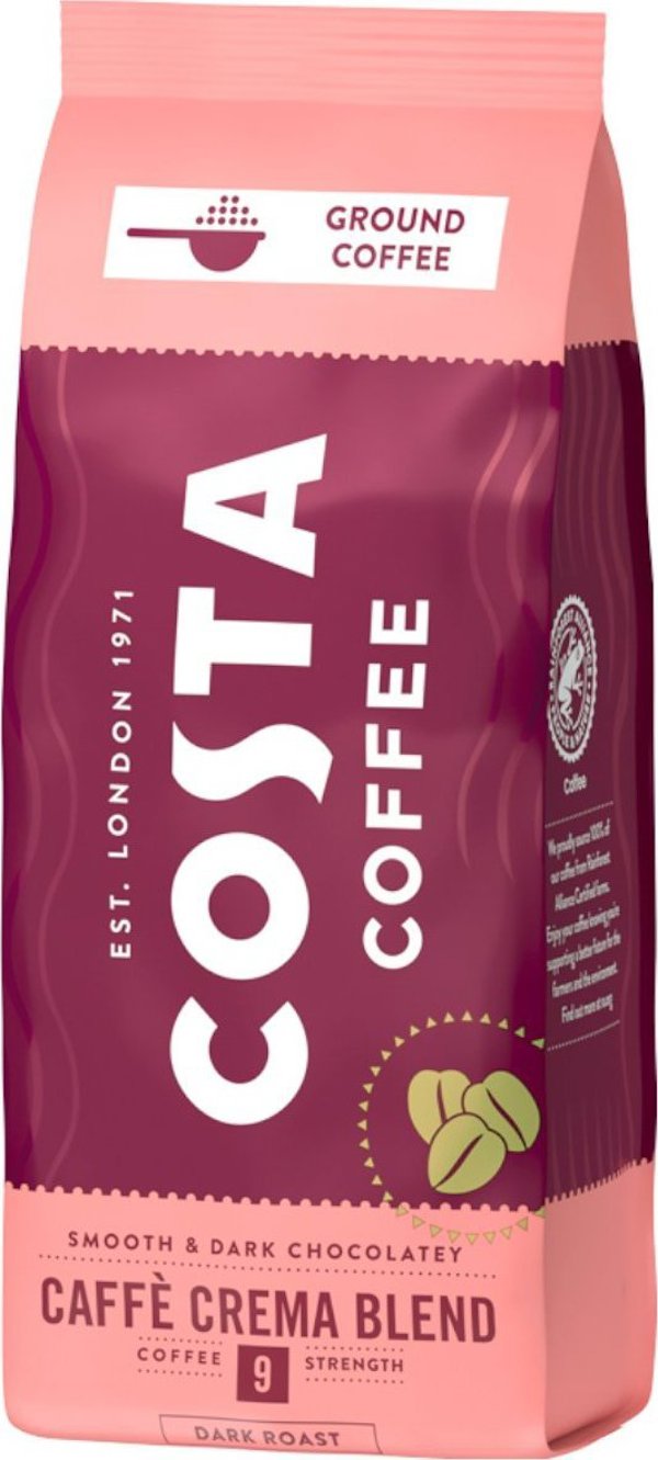 Αλεσμένος καφές Costa Coffee Caffe Crema Blend 200 g